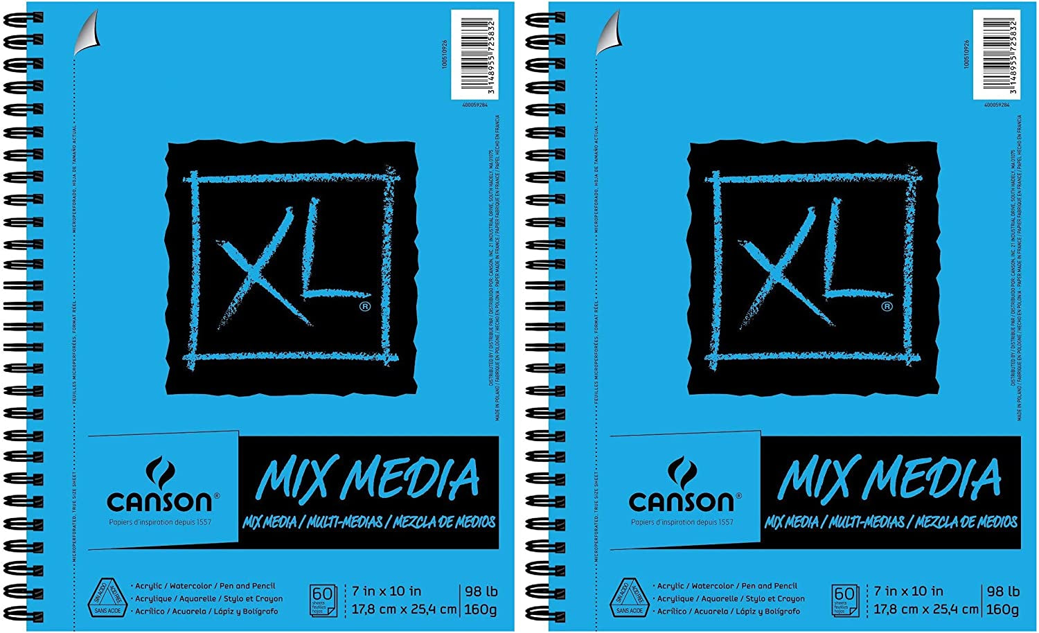  Canson XL Series Mixed Media Pad, Side Wire, 7x10